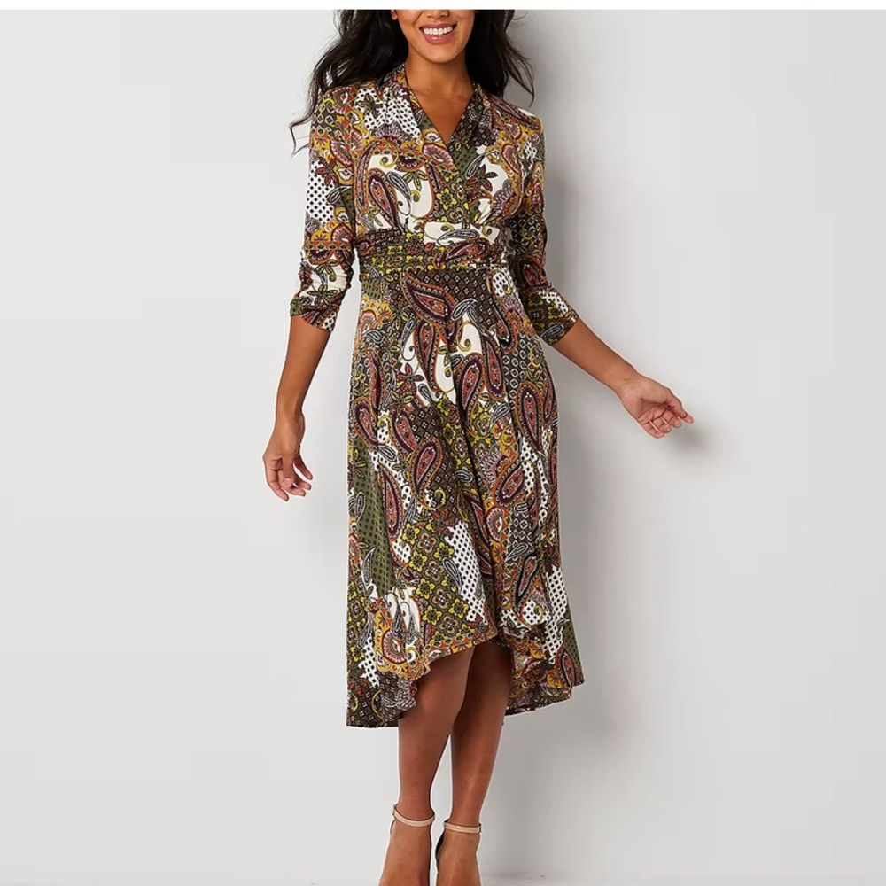 Perception New York Paisley Flare Dress womens Large